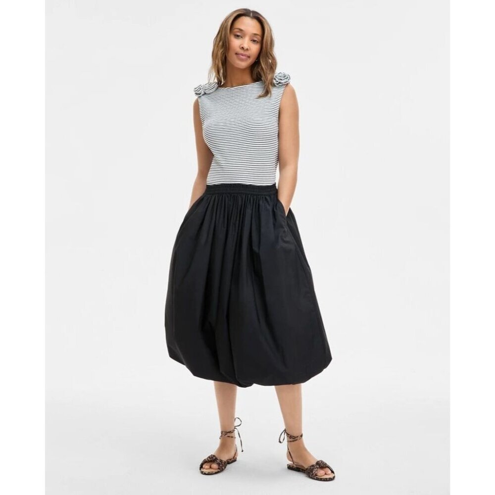 Elegant Black Midi Skirt